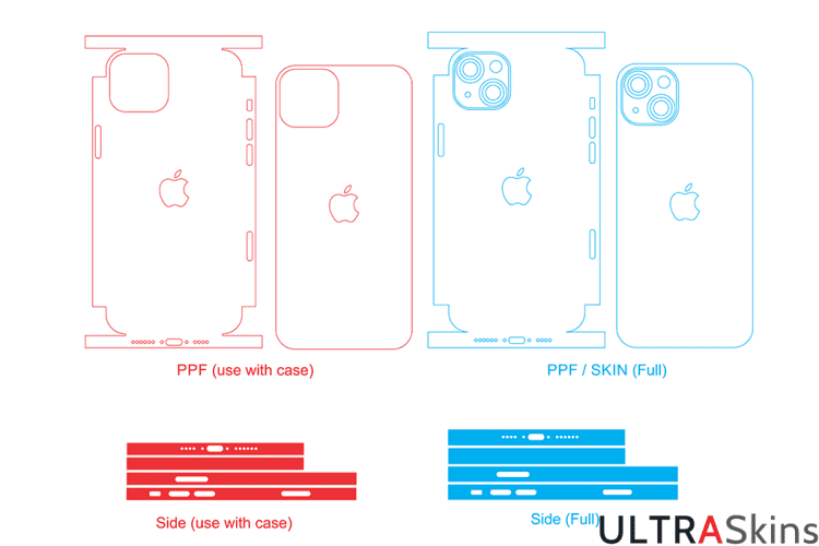 iPhone 15 Plus Skin Template Vector Cut File