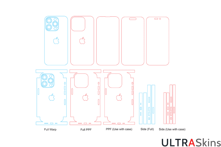 iPhone 15 Pro Skin Template Vector Cut File