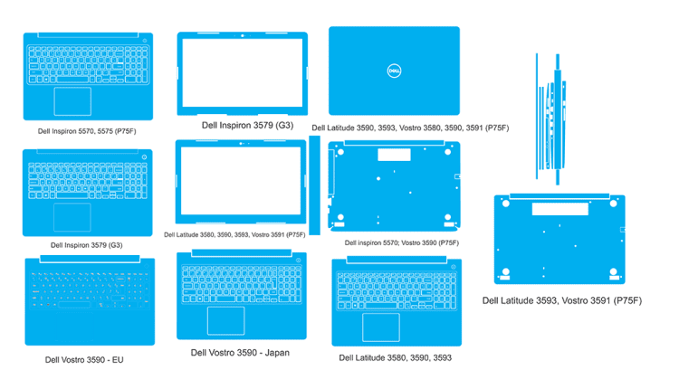 Dell Inspiron 3579 G3 - 3580 - 3593 - 5570 - 5575 Skin Template