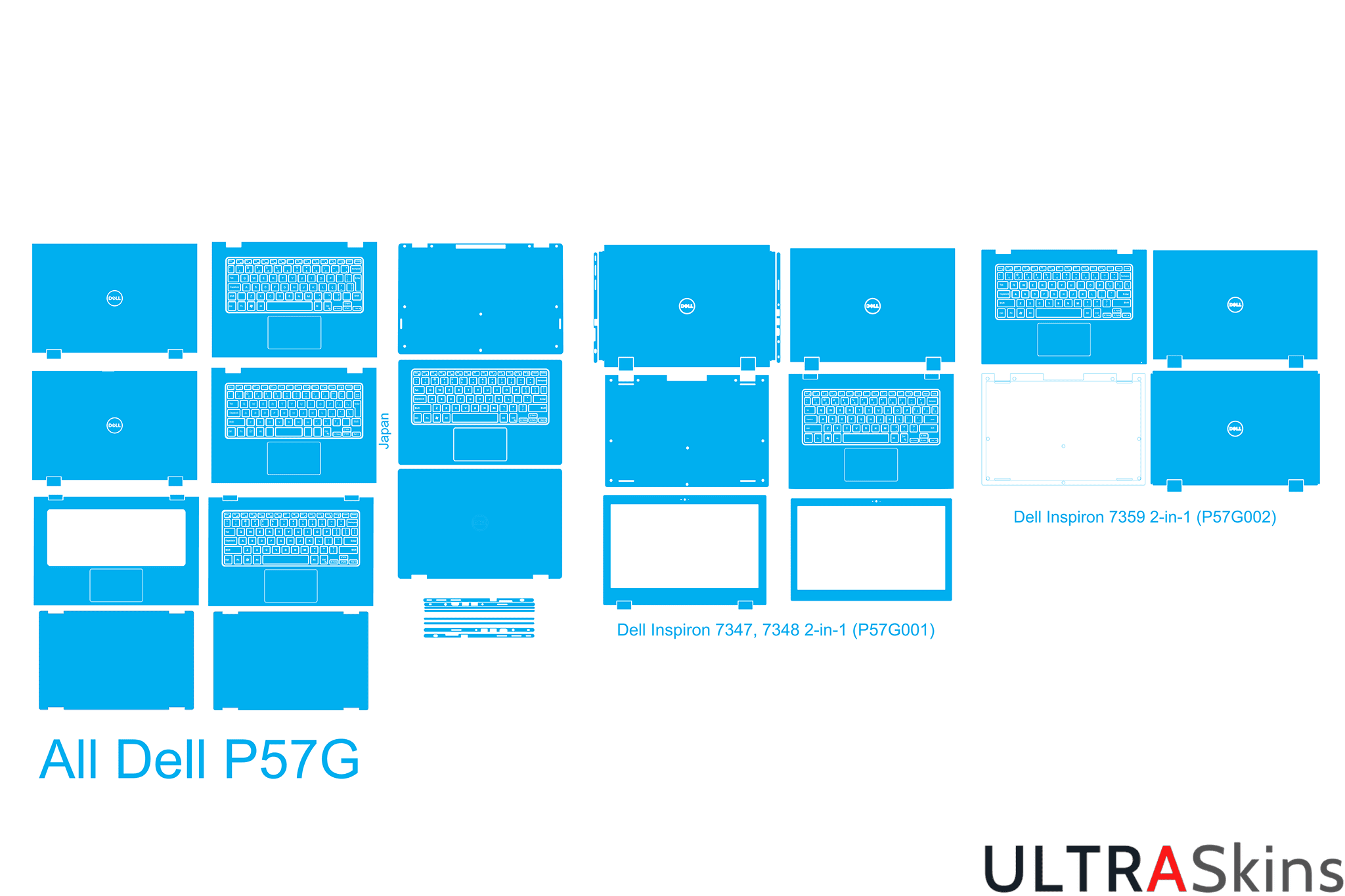 Dell Inspiron 7347 - 7348 - 7352 - 7353 -7359 P57G 2-in-1 Skin Template ...