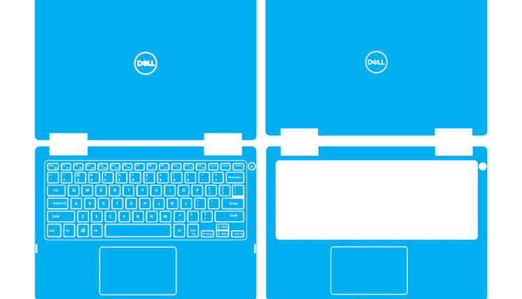 Dell Inspiron 7373 P83G Skin Template Vector Cut File