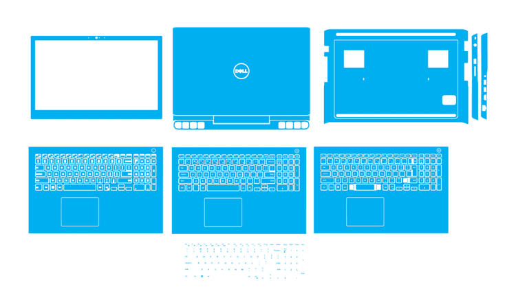 Dell Inspiron 7566 - 7567 - P65F Skin Template Vector