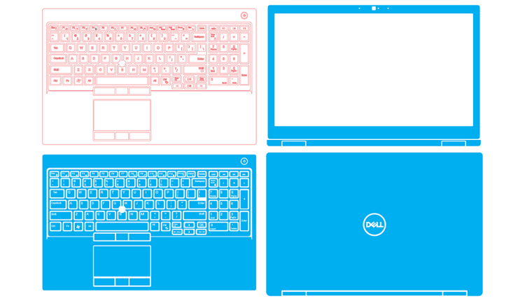 Dell Precision 7530 - 7540 - P74F Skin Template Vector
