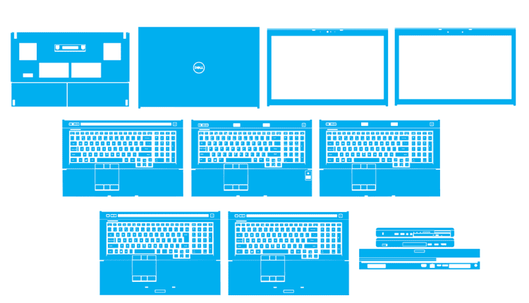 Dell Precision M6800 P20E Skin Template Vector