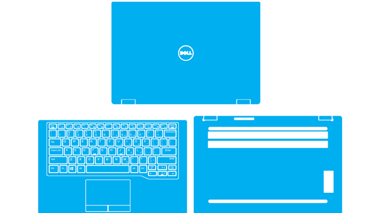 Dell Latitude 5289 - 7390 2in1 - P29S Skin Template Vector