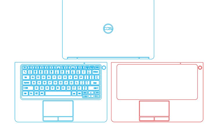 Dell Latitude E5250 - 5250 - P25S Skin Template Vector