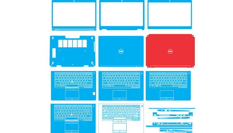Dell Latitude E5480 - E5470 - P62G Skin Template Vector