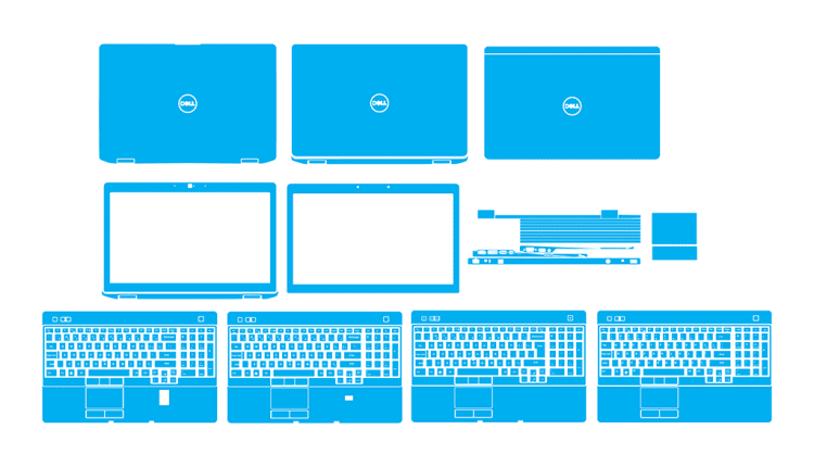 Dell Latitude E6520 - P14F - P15G Skin Template Vector