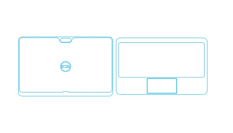 Dell Venue 11 Pro - 7130 - 7139 - 7140 T07G Skin Template Vector