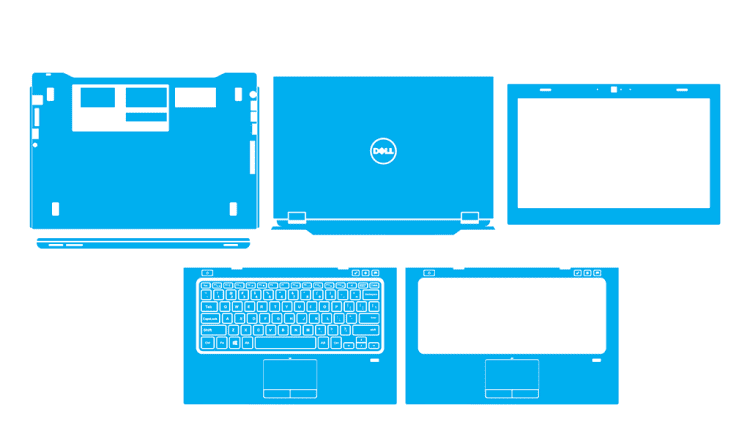 Dell Vostro 3360 - P32G Skin Template Vector