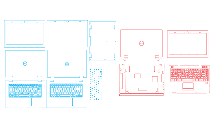 Dell Vostro 3460 - P34G Skin Template Vector