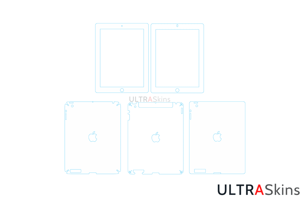 iPad Gen 2 Skin Template Vector Cut File - ULTRASkins.Net