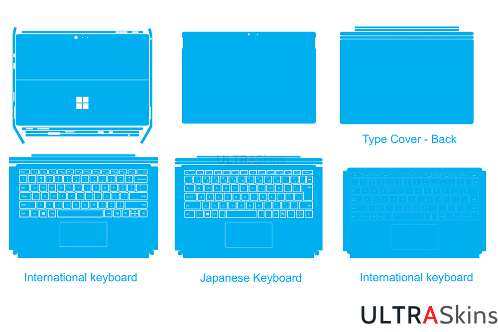 Microsoft Surface Pro 4 / Pro 5 Skin Template Vector Cut File ...